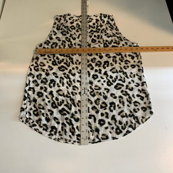 Banana Republic Top Womens M Medium Multi Short Sleeve Inverted V Neck Snow Day - Picture 6 of 11